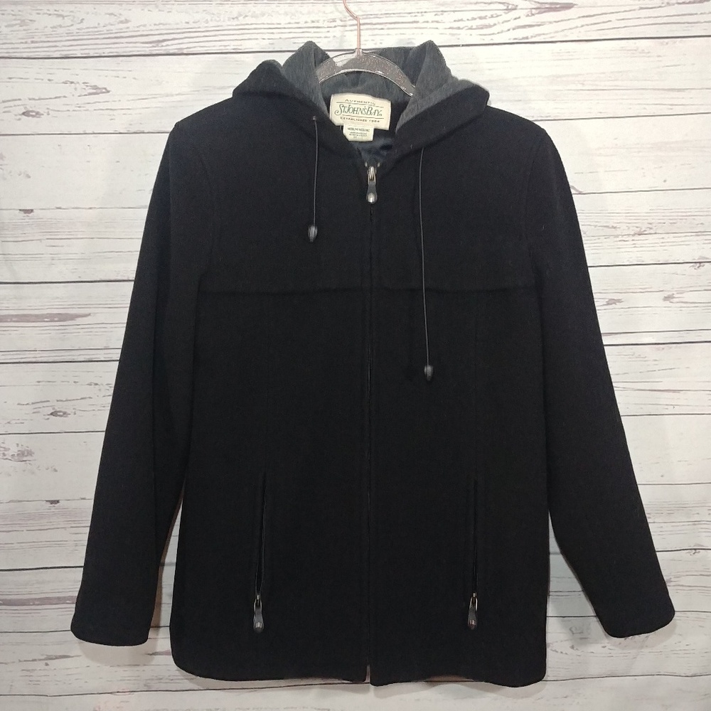 St. John's Bay 100% Wool Zippered Coat sz M